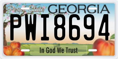 GA license plate PWI8694