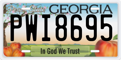 GA license plate PWI8695