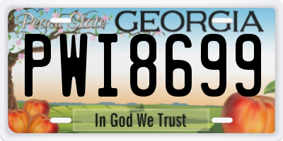 GA license plate PWI8699