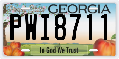 GA license plate PWI8711