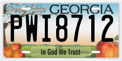 GA license plate PWI8712