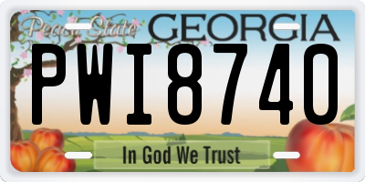 GA license plate PWI8740