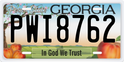 GA license plate PWI8762