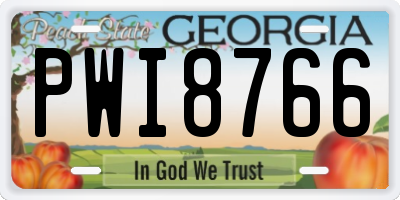 GA license plate PWI8766