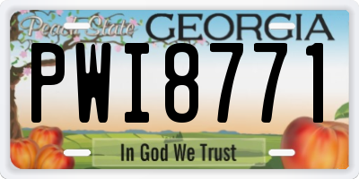 GA license plate PWI8771