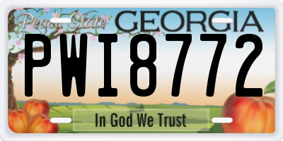 GA license plate PWI8772