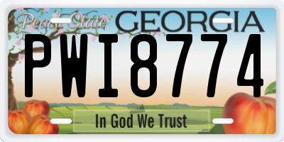 GA license plate PWI8774