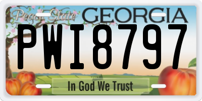 GA license plate PWI8797