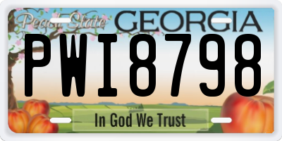GA license plate PWI8798