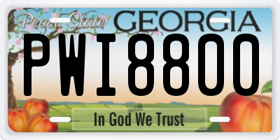 GA license plate PWI8800
