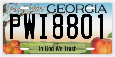 GA license plate PWI8801