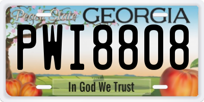 GA license plate PWI8808