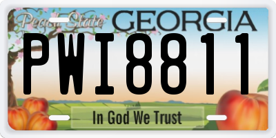 GA license plate PWI8811