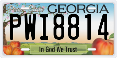 GA license plate PWI8814