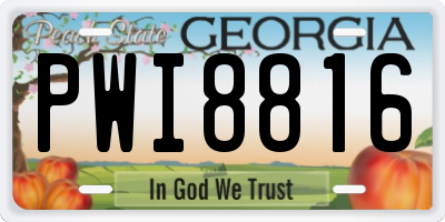 GA license plate PWI8816