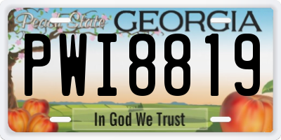 GA license plate PWI8819