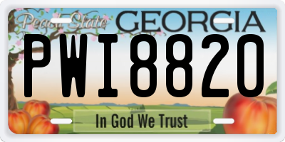 GA license plate PWI8820