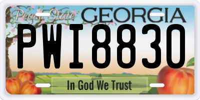 GA license plate PWI8830