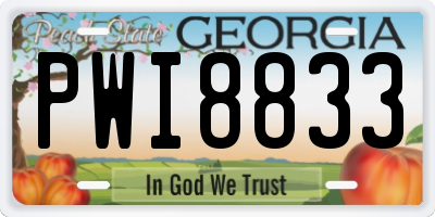 GA license plate PWI8833