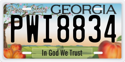 GA license plate PWI8834