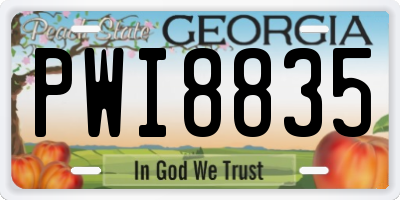 GA license plate PWI8835