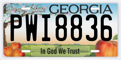 GA license plate PWI8836