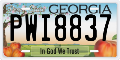 GA license plate PWI8837