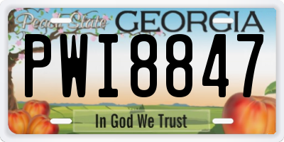 GA license plate PWI8847