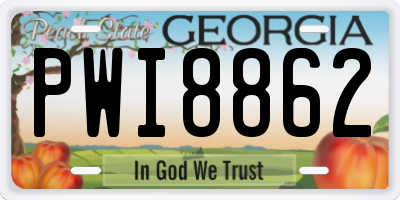 GA license plate PWI8862