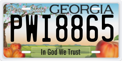 GA license plate PWI8865