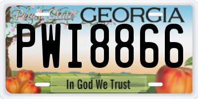 GA license plate PWI8866