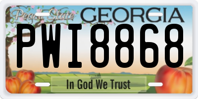 GA license plate PWI8868