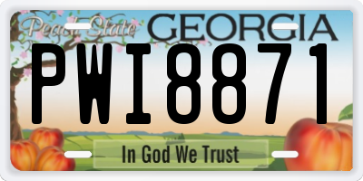 GA license plate PWI8871
