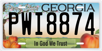 GA license plate PWI8874
