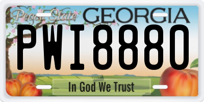 GA license plate PWI8880