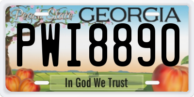 GA license plate PWI8890
