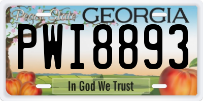 GA license plate PWI8893