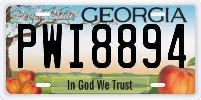 GA license plate PWI8894