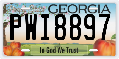 GA license plate PWI8897