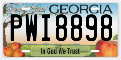 GA license plate PWI8898