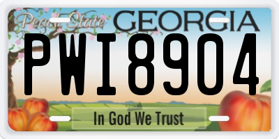 GA license plate PWI8904