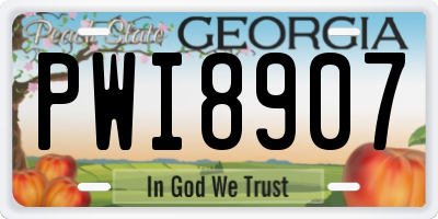 GA license plate PWI8907