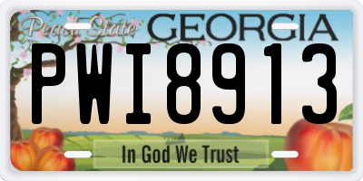 GA license plate PWI8913