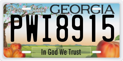 GA license plate PWI8915