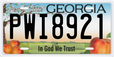 GA license plate PWI8921