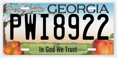 GA license plate PWI8922
