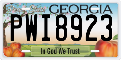GA license plate PWI8923
