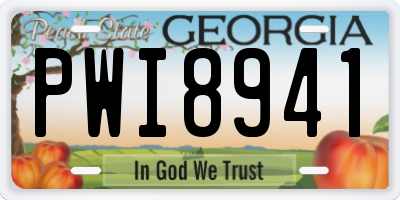 GA license plate PWI8941