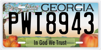 GA license plate PWI8943