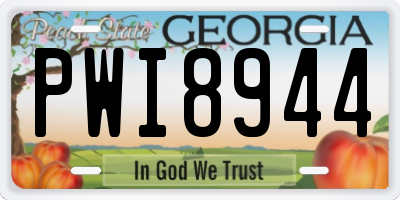 GA license plate PWI8944